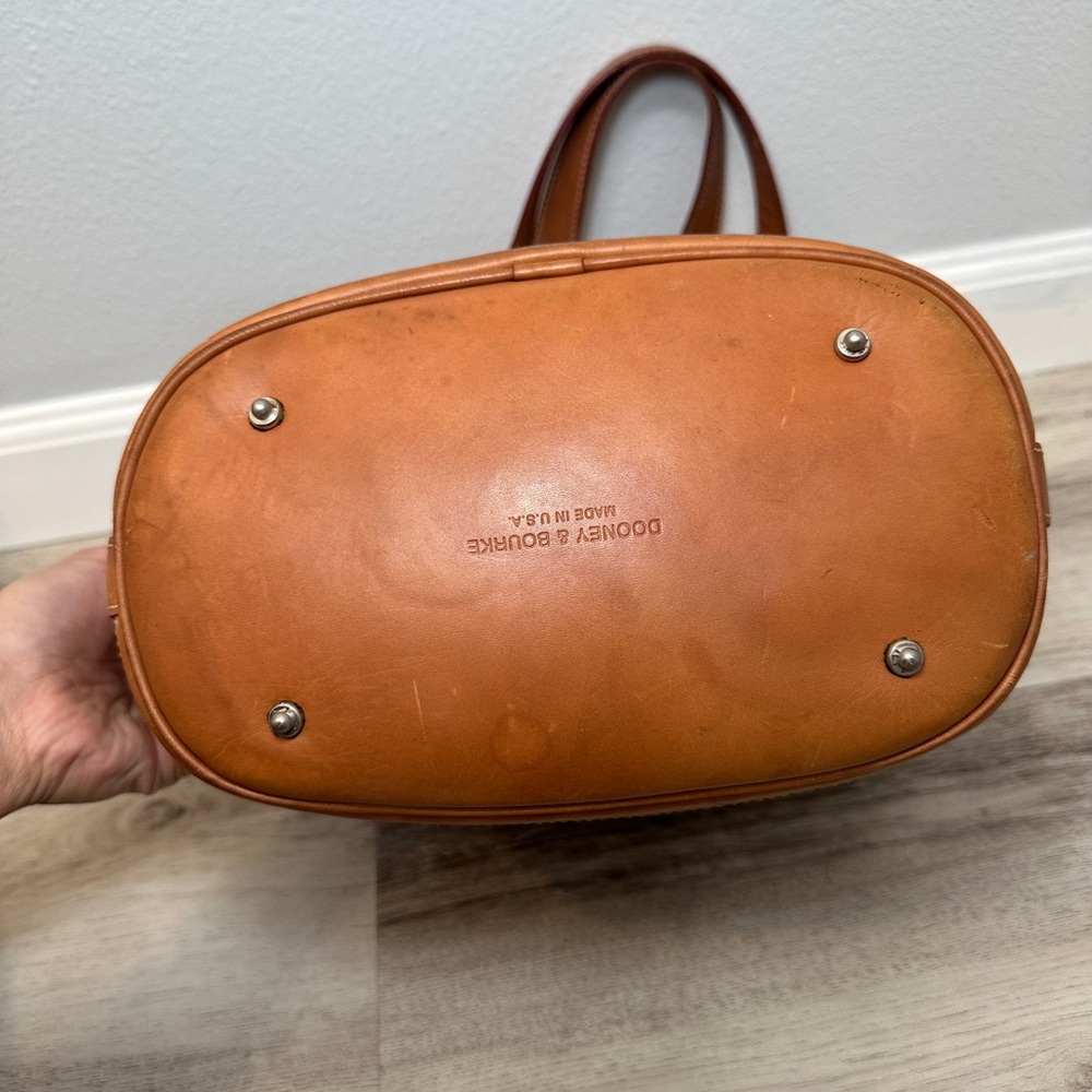 Vintage Dooney & Bourke Monogram Tote‎ Bag Brown Leather Canvas - Picture 8 of 10